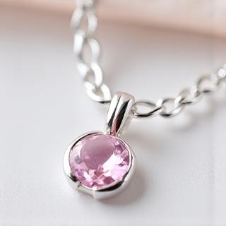 Collier en argent avec pendentif quartz rose